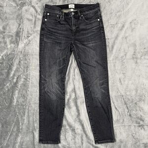 J.CREW 9" High-Rise Toothpick Jeans Womens 26 P Black Ankle Skinny Stretch